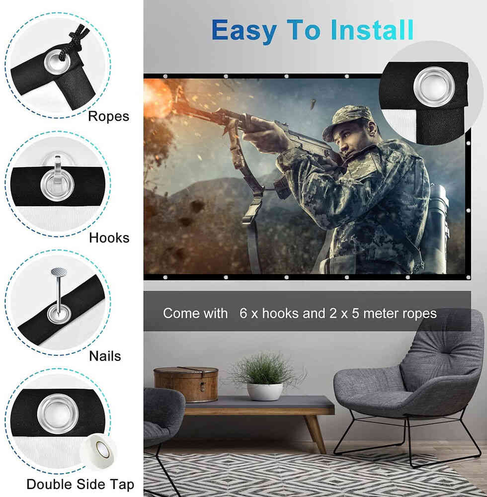 Portable Foldable Projector Screen for Outdoor and Home Cinema