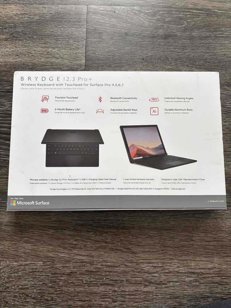 Brydge Wireless Keyboard with Touchpad for Surface Pro 4, 5, 6, 7