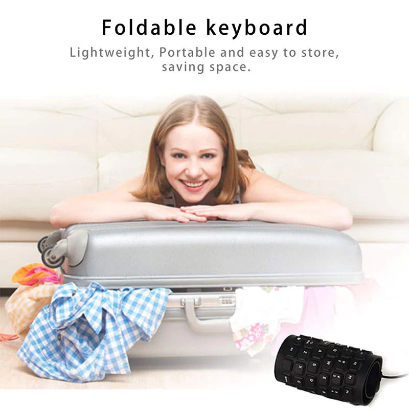 Waterproof Silicone Foldable Keyboard with USB