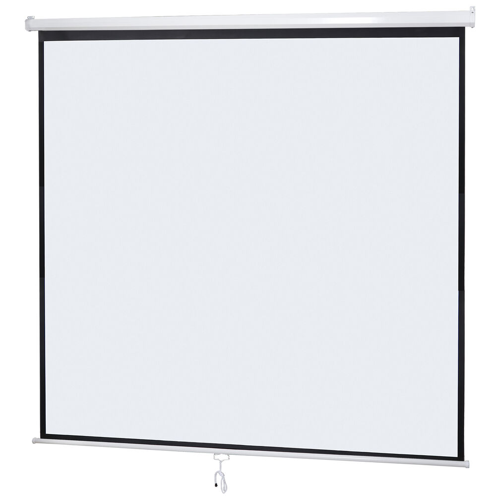 120 Inch Manual Pull Down HD Projector Screen in 1:1 Format