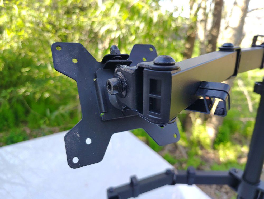 Height Adjustable Heavy-Duty Quad Monitor Stand