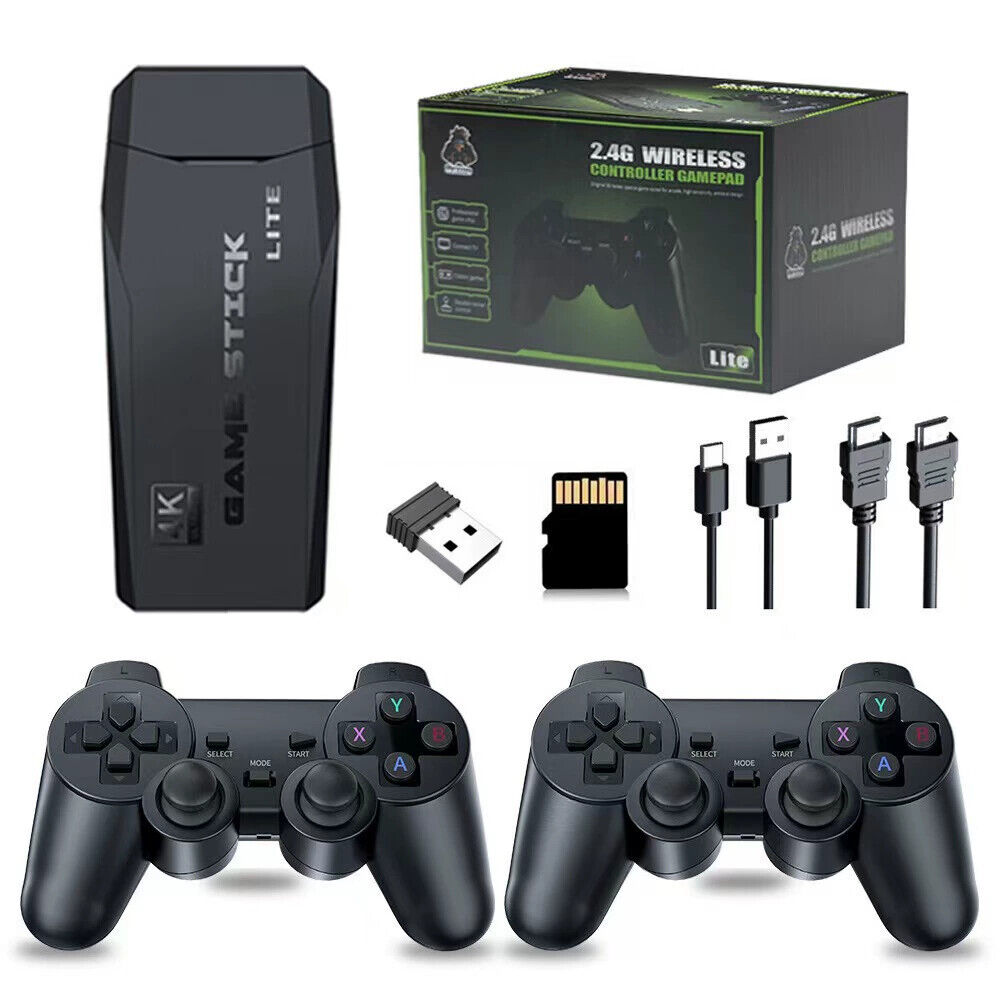 4K HDMI TV Game Stick with 64GB Storage and Wireless Gamepad