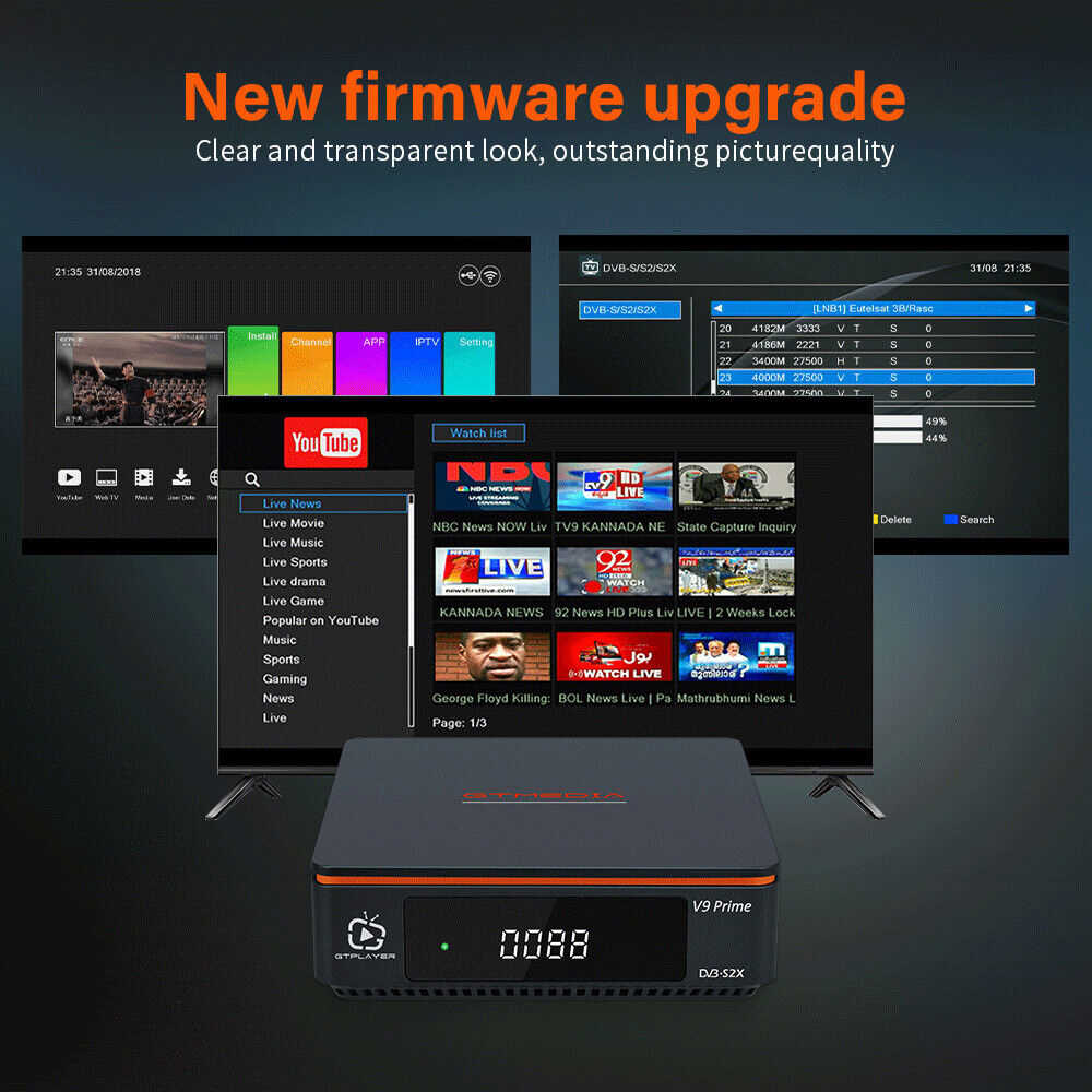 1080P Digital TV Satellite Receiver with HDMI, WIFI, and USB DVR