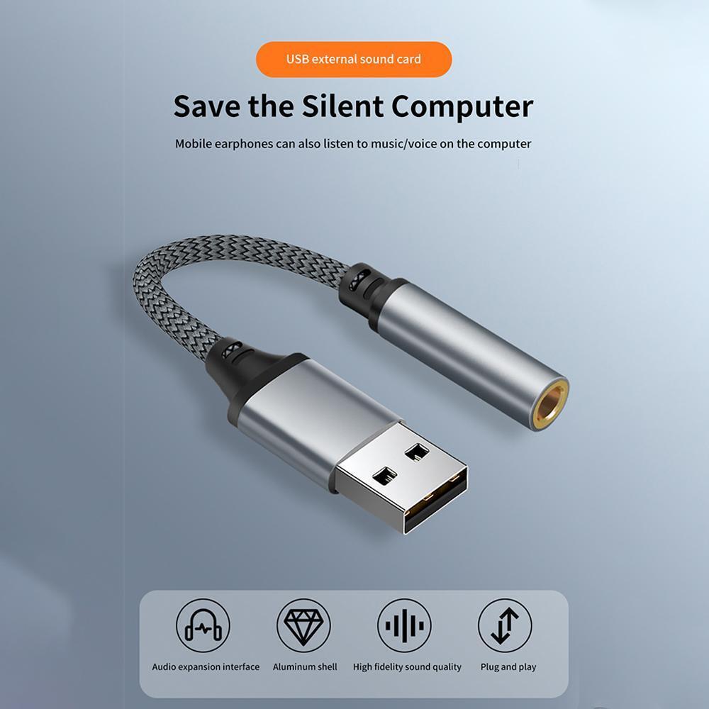 USB to 3.5mm Stereo Headset Audio Adapter