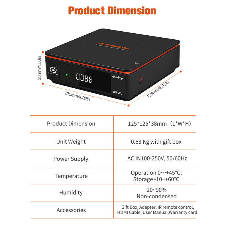 HD 1080P Digital Satellite TV Signal Receiver Set Top Box with HDMI, WIFI, DVB-S/S2/S2X
