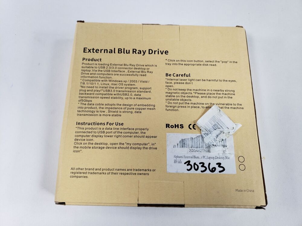 Alphami Portable 3D Blu Ray Drive with USB 3.0 and Type C