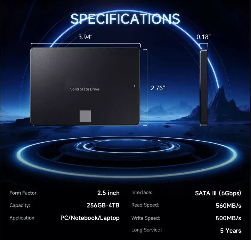 High-Capacity SSD Storage Drives for PC/MAC