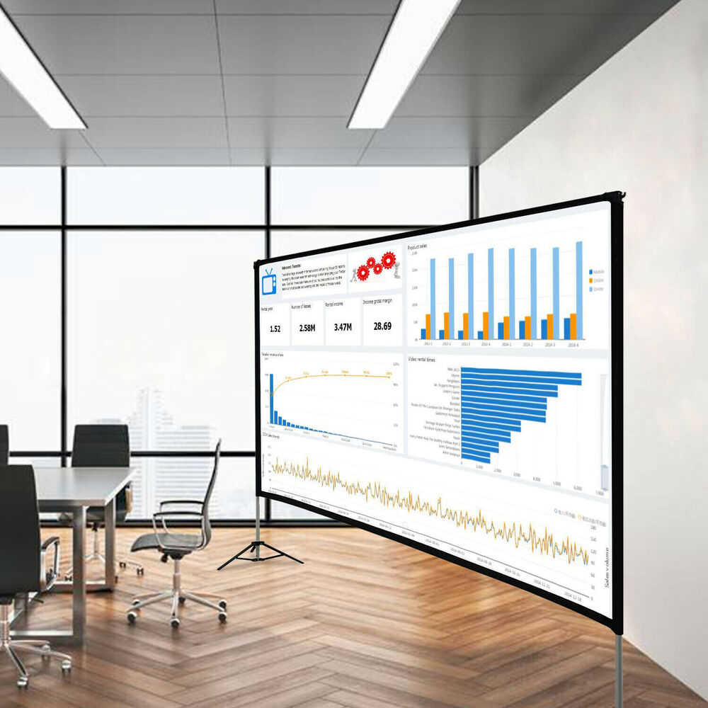 120 Inch Portable 4K HD Projector Screen with Stand