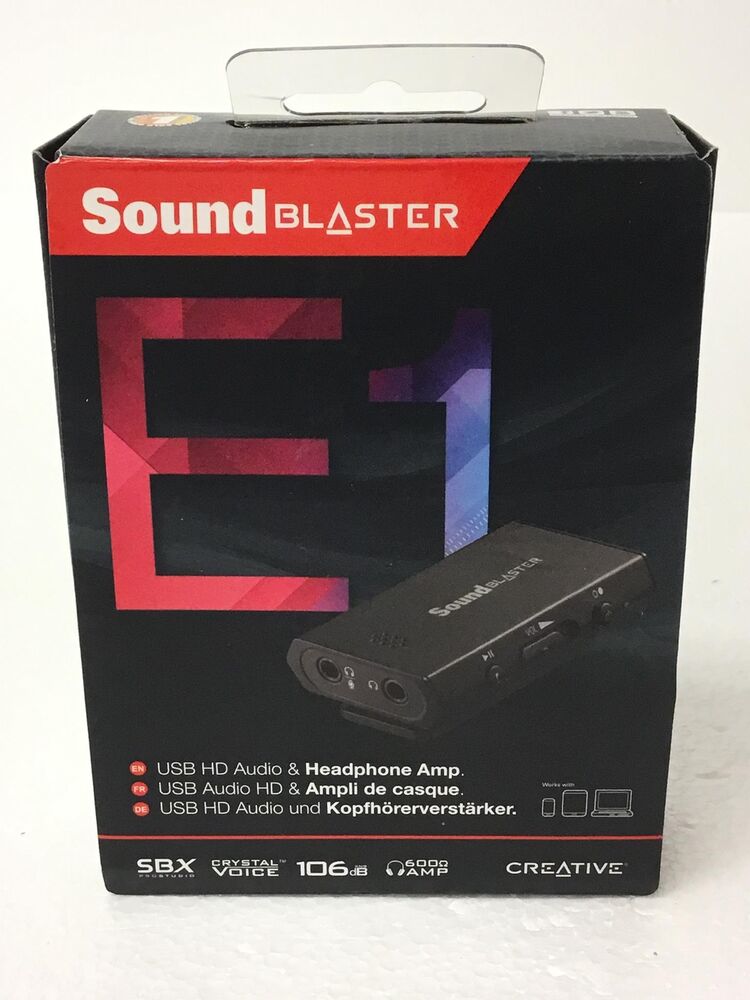 Creative Sound Blaster E1 - SB1600 HD Audio & Headphone Amplifier with SBX Crystal Voice