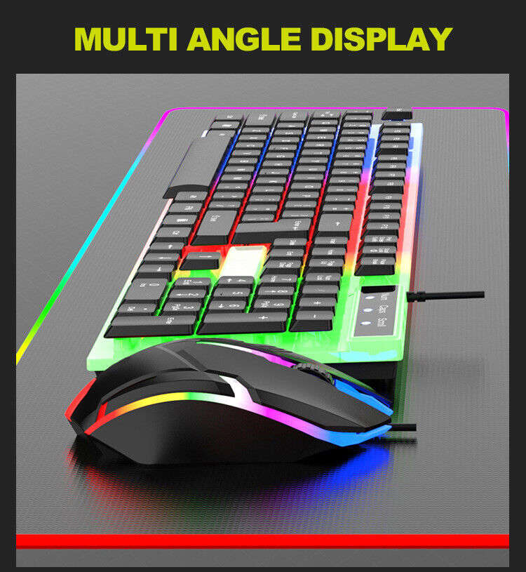 LED Backlit Mechanical Gaming Keyboard and Mouse Set