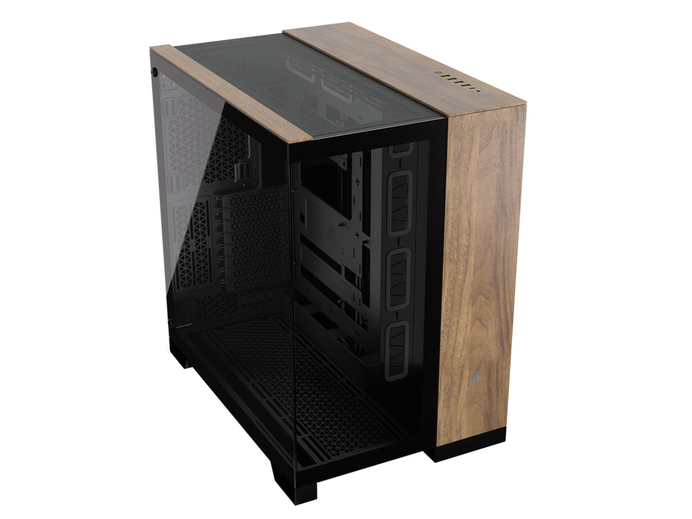 CORSAIR 6500X Mid-Tower Dual Chamber PC Case, Black/Walnut, CC-9011282-WW