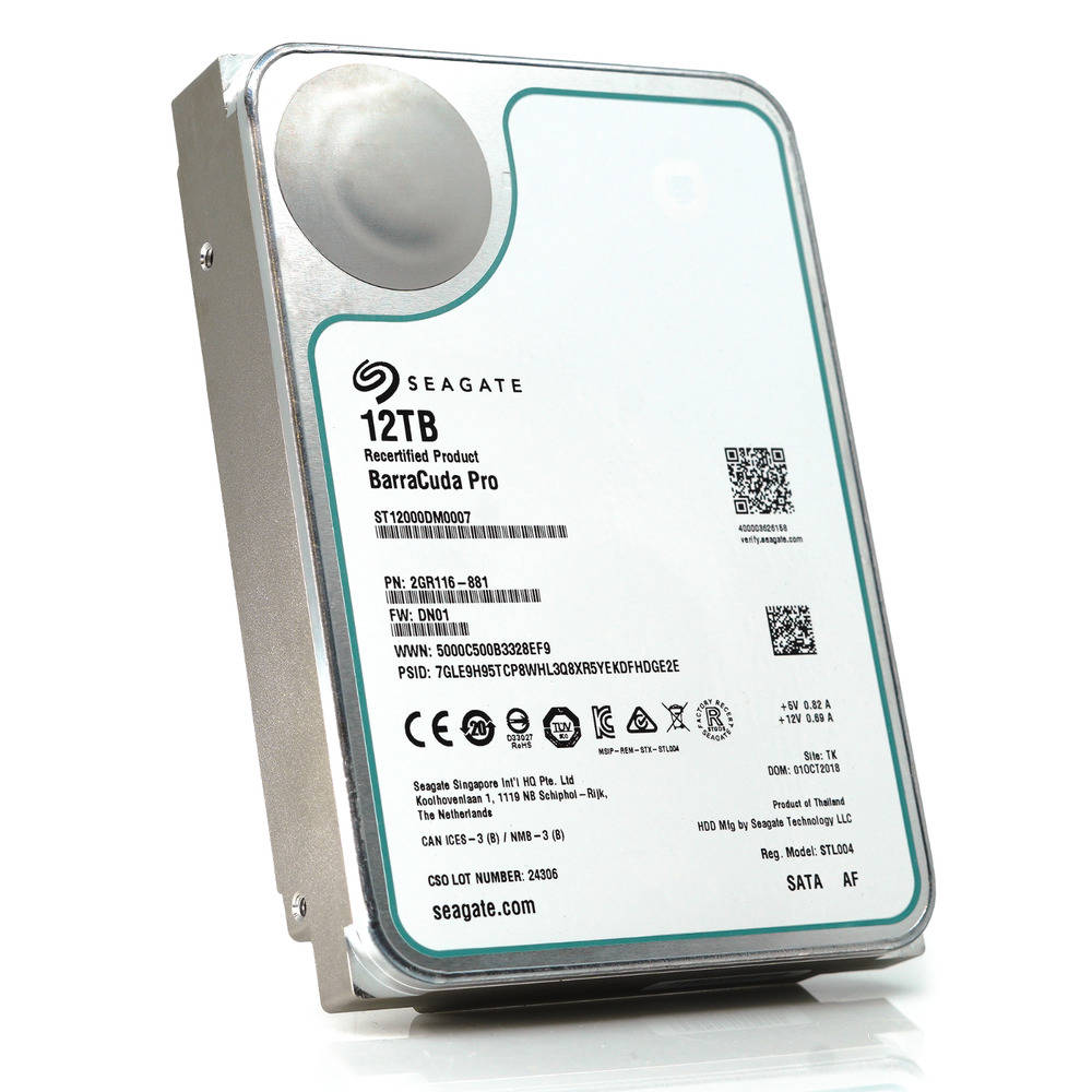 Seagate BarraCuda Pro 12TB SATA 6Gb/s 3.5" Internal Hard Drive for PC (ST12000DM0007)