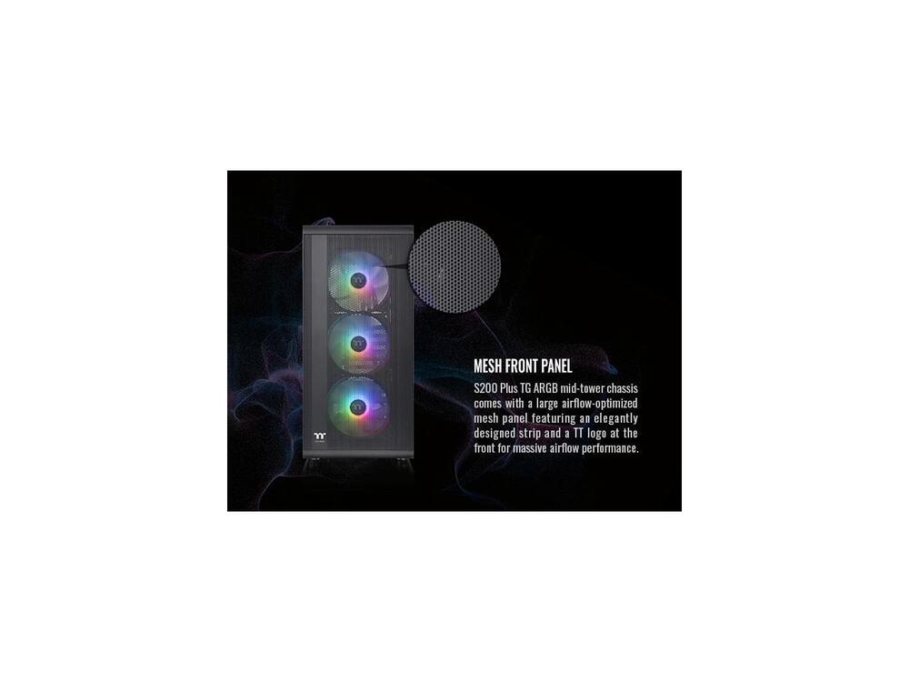 Thermaltake S200 TG ARGB ATX Tempered Glass Mid Tower Gaming Computer Case
