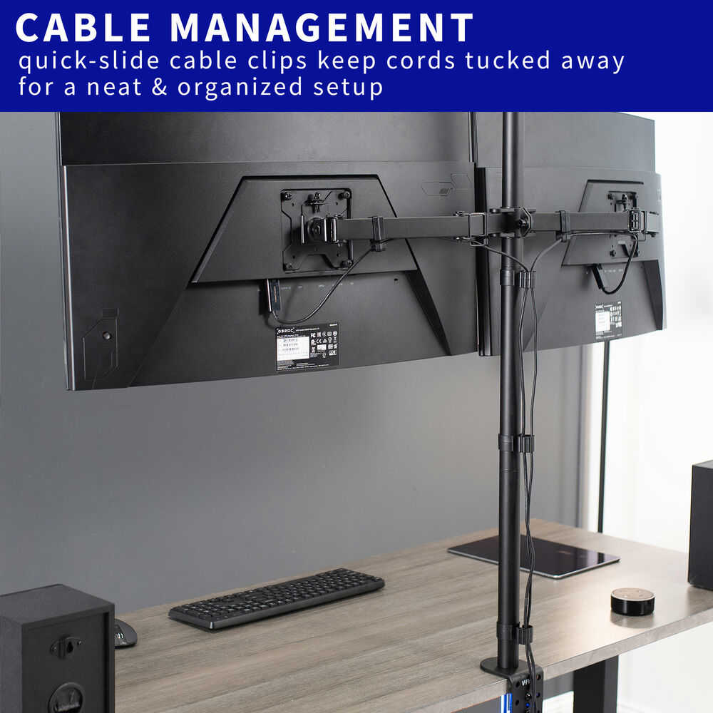 VIVO Dual Monitor Desk Mount Extra Tall Adjustable Stand for up to 32 Screens