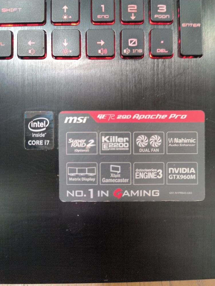 MSI GE72 APACHE 17.3-Inch Gaming Laptop with 16GB RAM