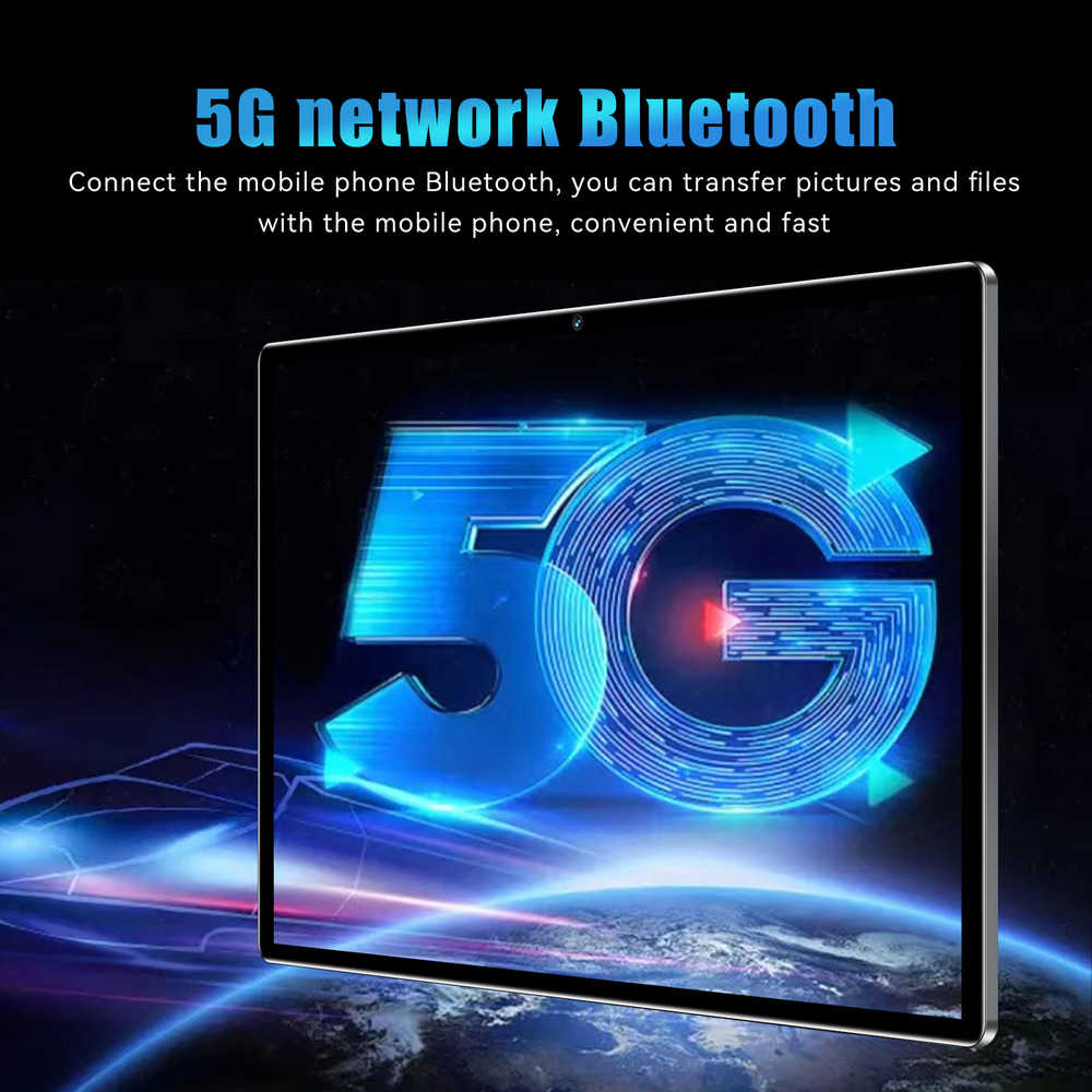 10.1 Inch Android 14 Tablet PC with 12GB RAM, 256GB Storage, Octa-Core Processor, 5G Wi-Fi, and 8000mAh Battery