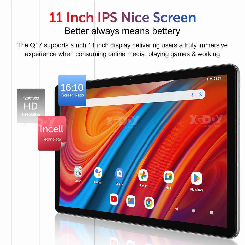 11 inch Ultra-thin 5G Tablet PC with HD Display, 16GB RAM + 256GB Storage, 8000mAh Battery, Android14, Dual WiFi