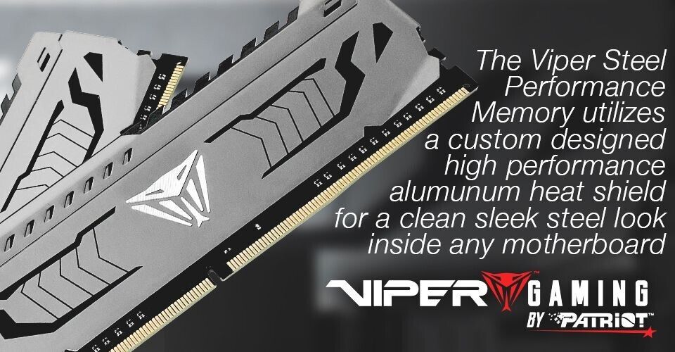 Patriot Viper Steel 32GB (2x16G) DDR4 3200MHz PC4-25600 C16 UDIMM Desktop Memory