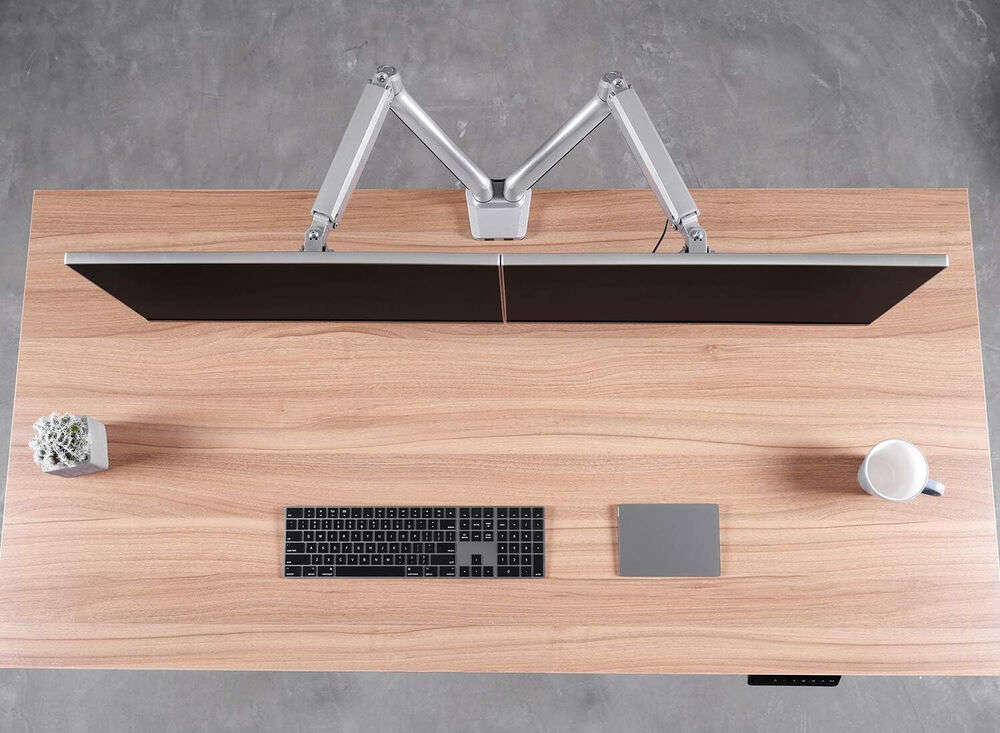 FEZIBO Dual Monitor Mount Stand for 17-32 Inch Screens, Adjustable Height LM30