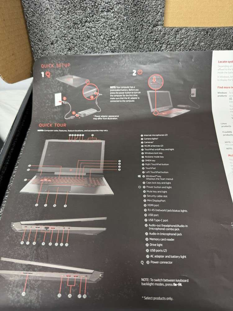 HP Omen Gaming Laptop - Intel Core i7, 1TB HDD + 256GB SSD, 16GB SDRAM