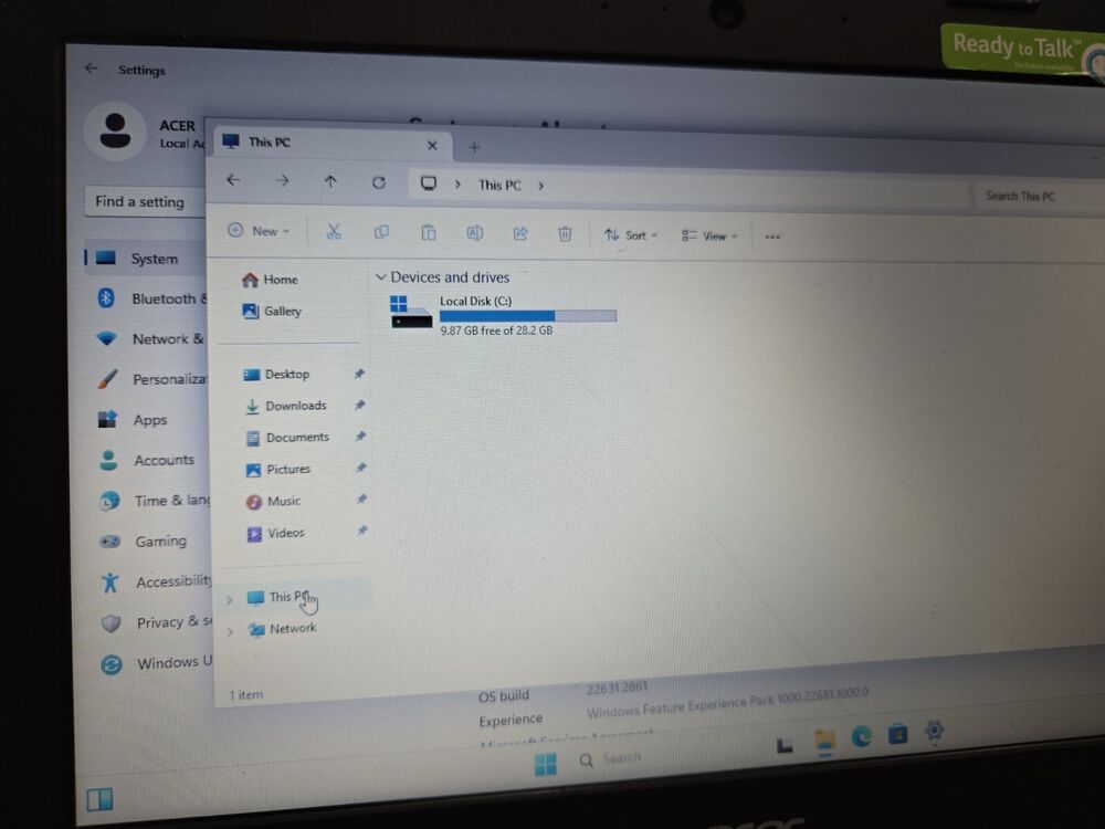 Acer Aspire One Cloudbook 11 AO1-131 Laptop with Celeron N3050, 2GB RAM, 32GB Storage, and Windows 11