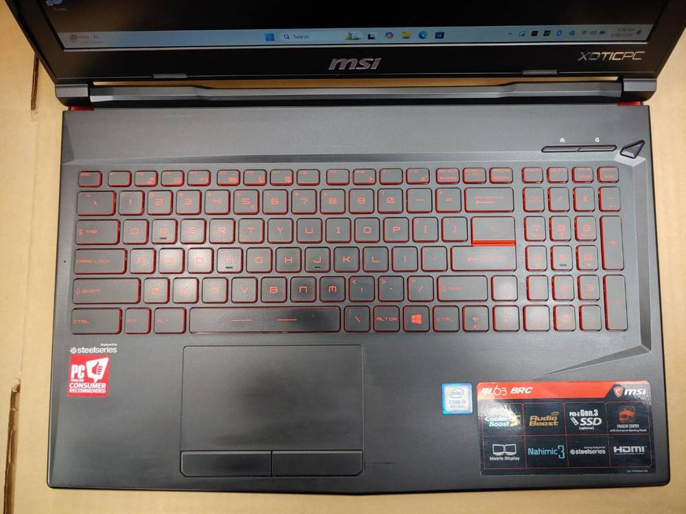 MSI GL63 8RC Gaming Laptop - 15.6 Inch, Intel i5-8300H, 16GB RAM, 256GB SSD + 1TB HDD, GTX 1050, Windows 11