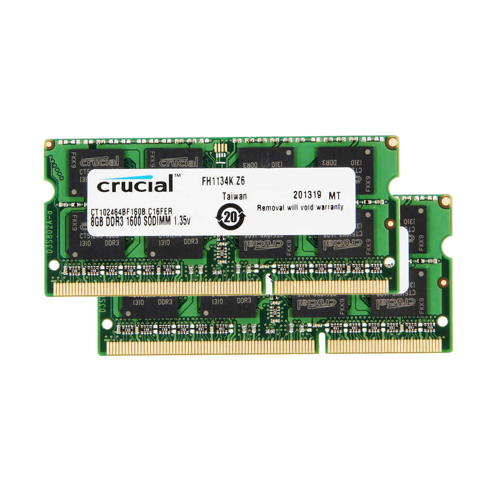 Crucial 16GB (2x8GB) DDR3L 1600MHz SODIMM Laptop RAM Kit
