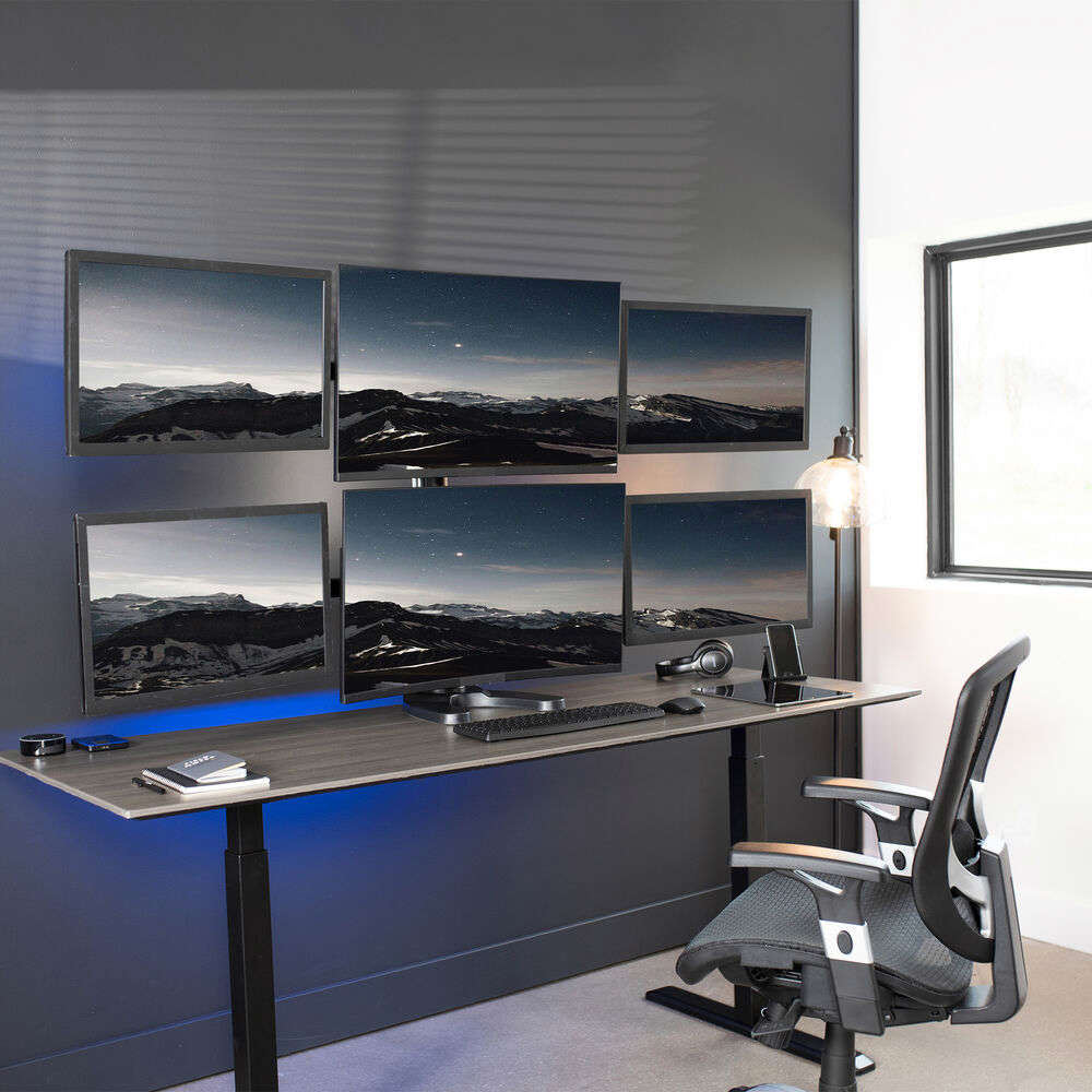 VIVO Hex LCD Monitor Desk Mount Stand Heavy Duty Adjustable for up to 6 Screens (27 inches)