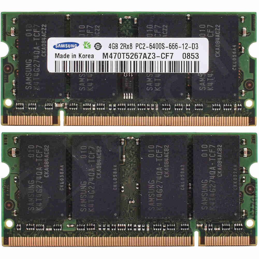 Samsung DDR2 8GB (2×4GB) PC2-6400 800 MHz Laptop SO-DIMM Memory RAM 200Pin