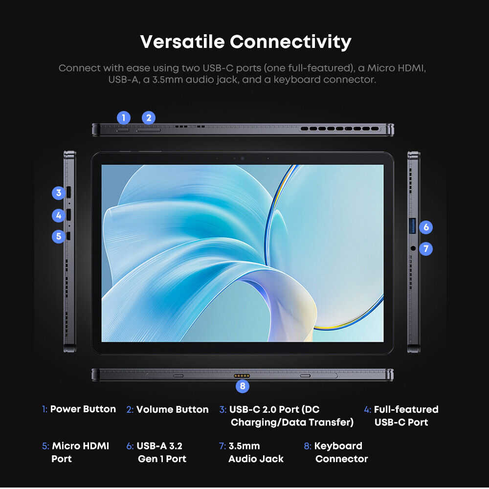 CHUWI Hi10X1 Windows Tablet - 10.1 Inch, 8GB RAM, 256GB SSD, Intel Quad Core N100