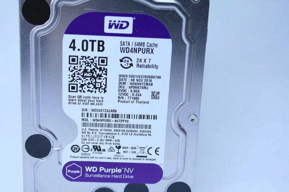 4TB WD Purple Surveillance Hard Drive for Reliable Video Storage