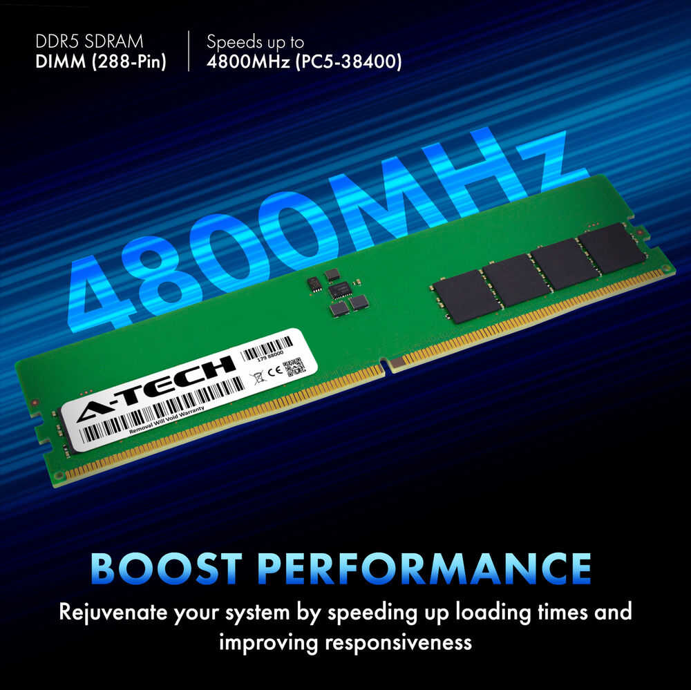 A-Tech 16GB Kit (2x 8GB) DDR5 4800 MHz Desktop Memory RAM