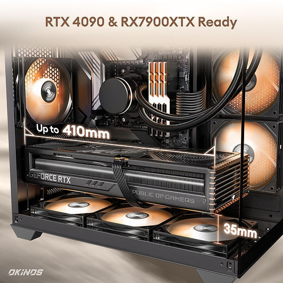 Okinos Mirage 6 ATX Mid Tower PC Case with Tempered Glass and Genuine Walnut Wood Finish, Includes 4 ARGB Fans