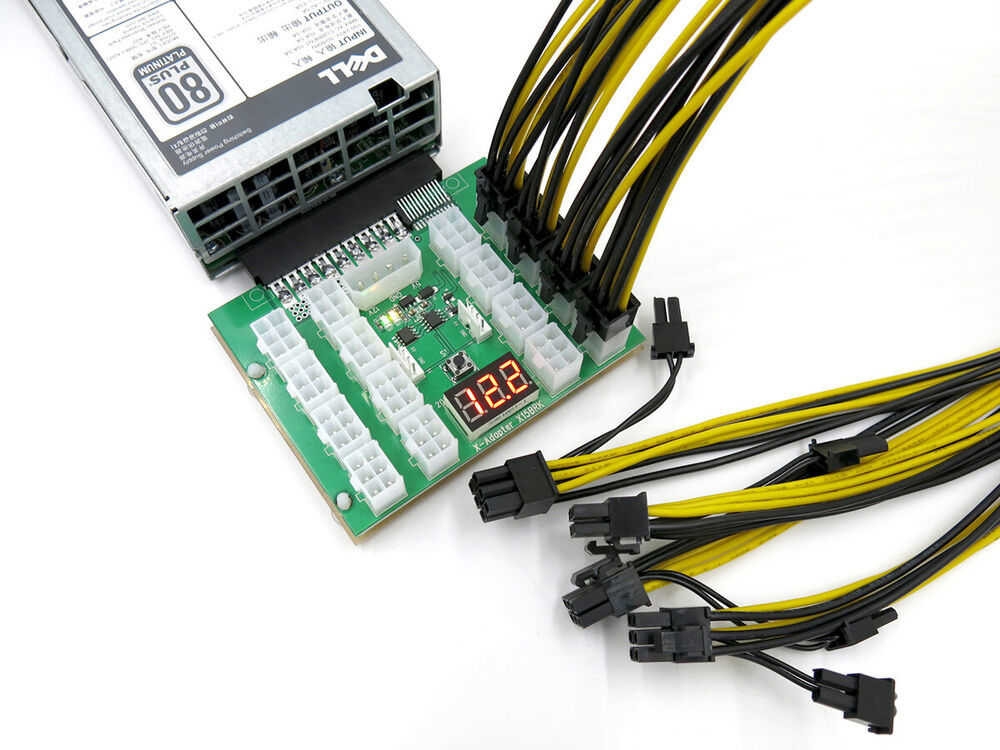 Delta Dell PowerEdge 1600 2000 2400 Watt 12 Port Miner Mining Breakout Board