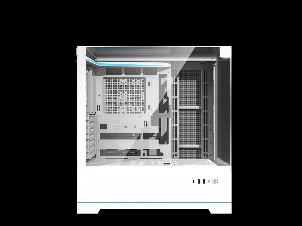 darkFlash DY450 White Steel / Tempered Glass ATX White Chassis, 0.8mm SPCC Case
