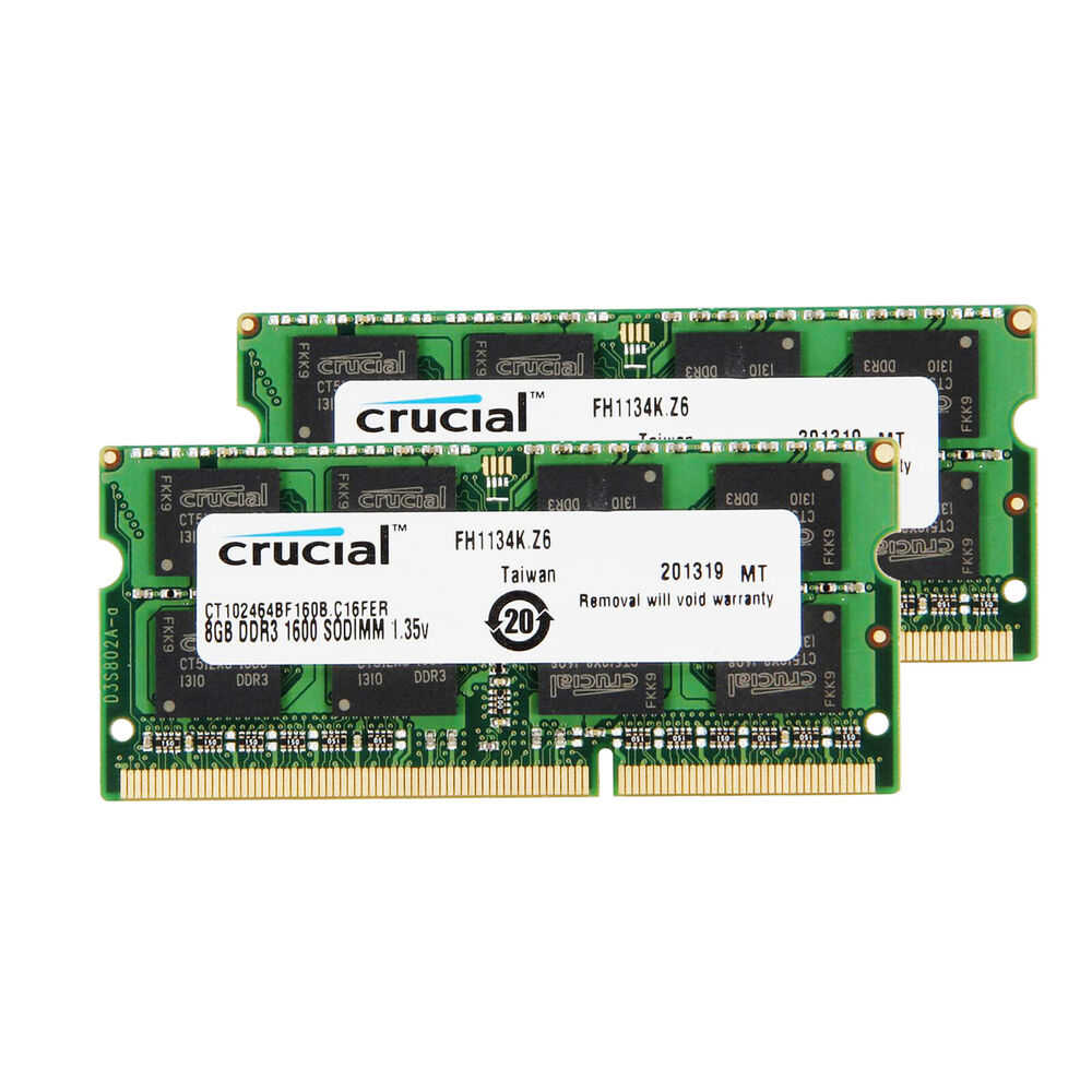 Crucial 16GB (2x8GB) DDR3L 1600MHz SODIMM Laptop RAM Kit