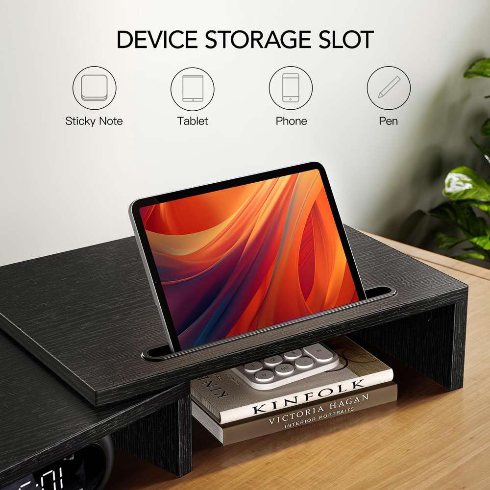 Adjustable Dual Monitor Stand Riser with Storage for 2 Monitors