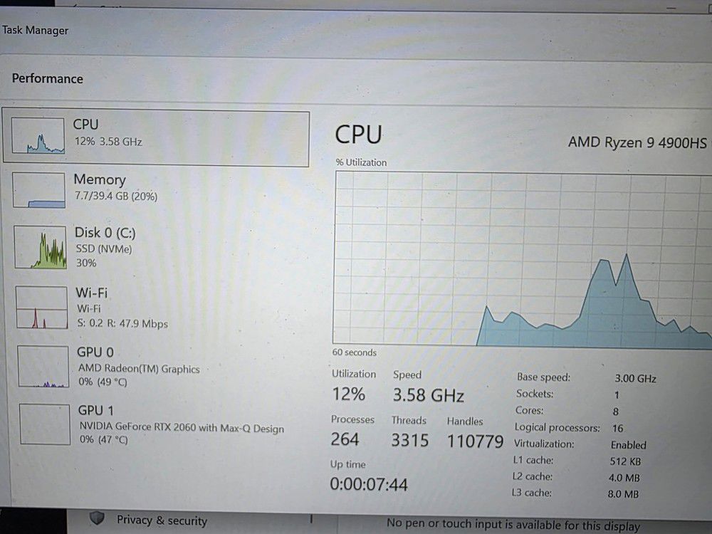 ASUS ROG Zephyrus G14 Gaming Laptop - Ryzen 9, RTX 2060, 40GB RAM
