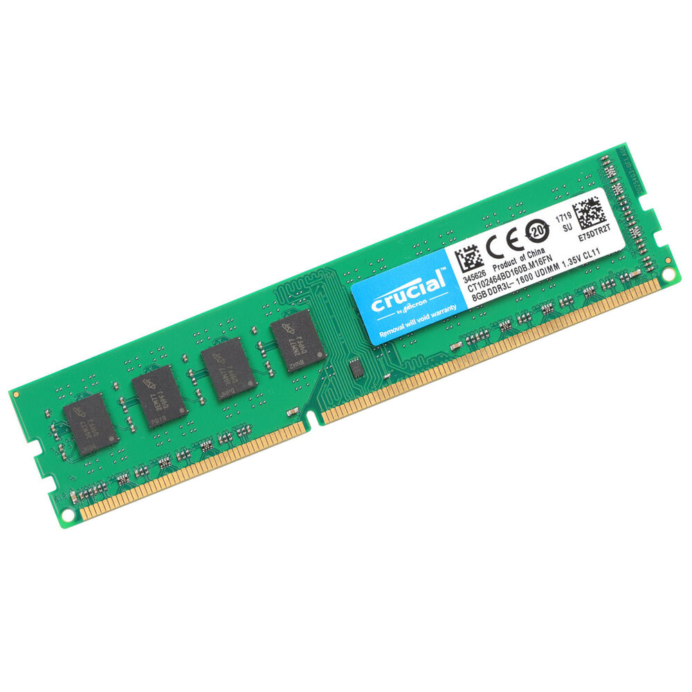Crucial DDR3L 16GB (2x8GB) PC3L-12800U 1600 MHz Desktop Memory RAM