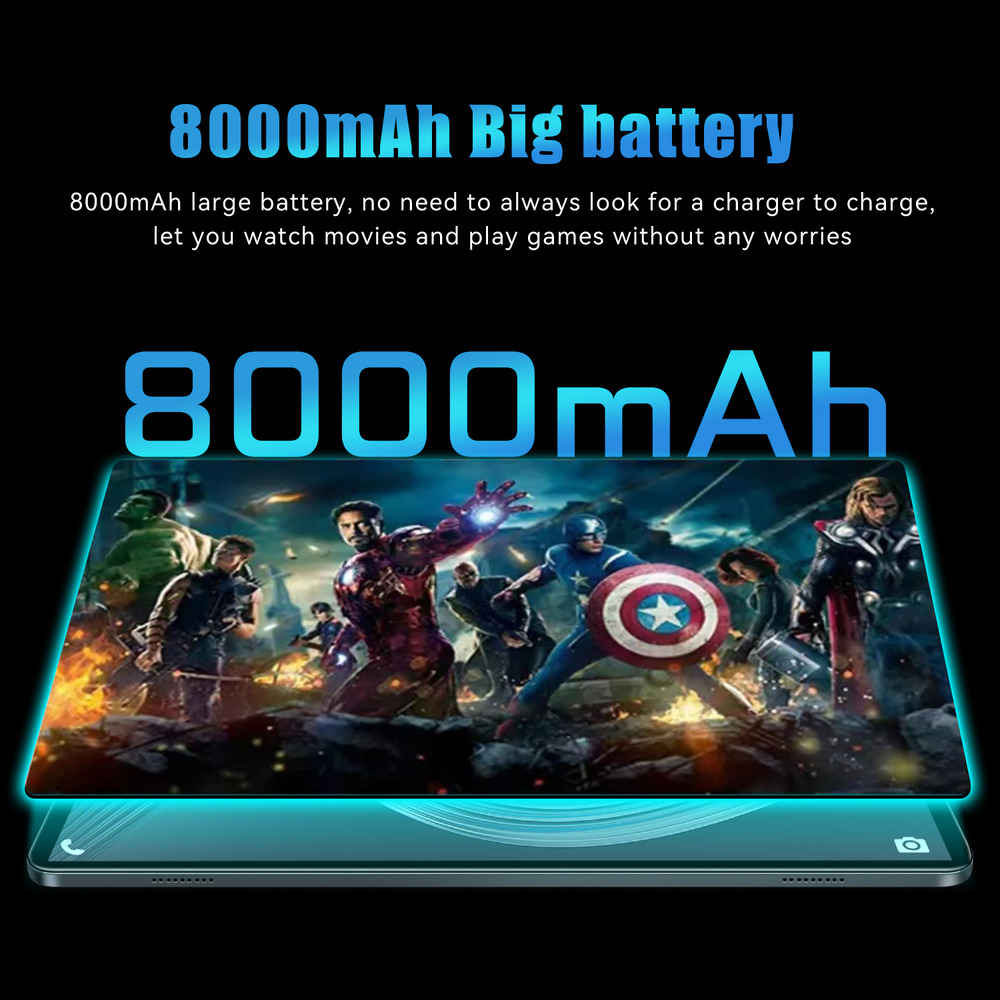 10.1 Inch Android 14 Tablet PC with 12GB RAM, 256GB Storage, Octa-Core Processor, 5G Wi-Fi, and 8000mAh Battery