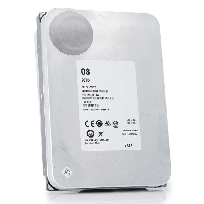 WL OEM 20TB 7.2K RPM SATA 6GB/s 3.5 HDD - Comparable to ST20000NM004E