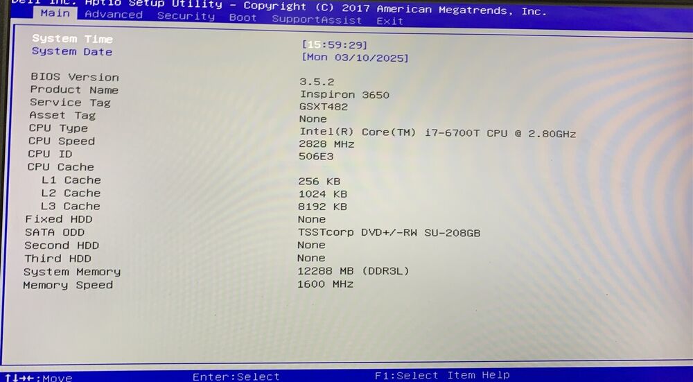 Dell Inspiron 3650 MT Desktop PC with i7-6700T, 12GB RAM, 256GB SSD, Windows 11, and NVS 510 Graphics