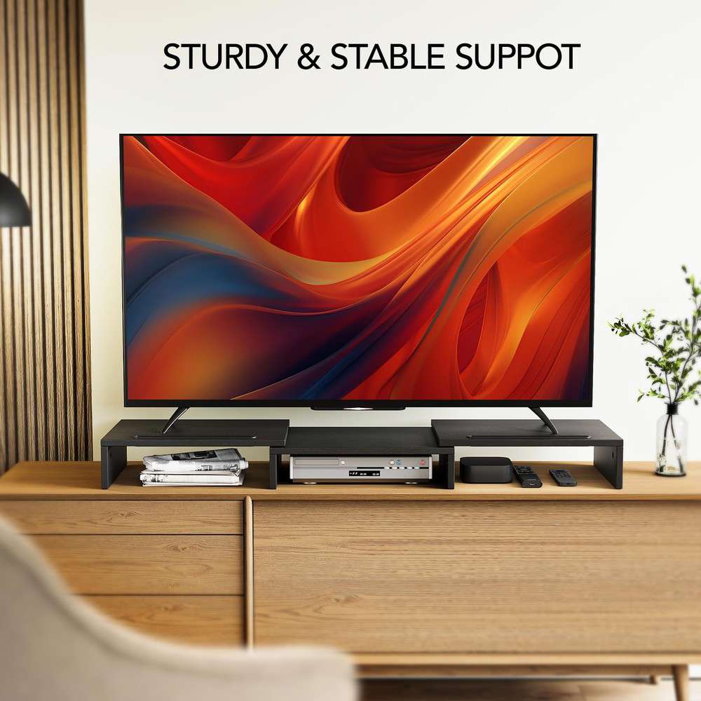 Adjustable Dual Monitor Stand Riser with Storage for 2 Monitors