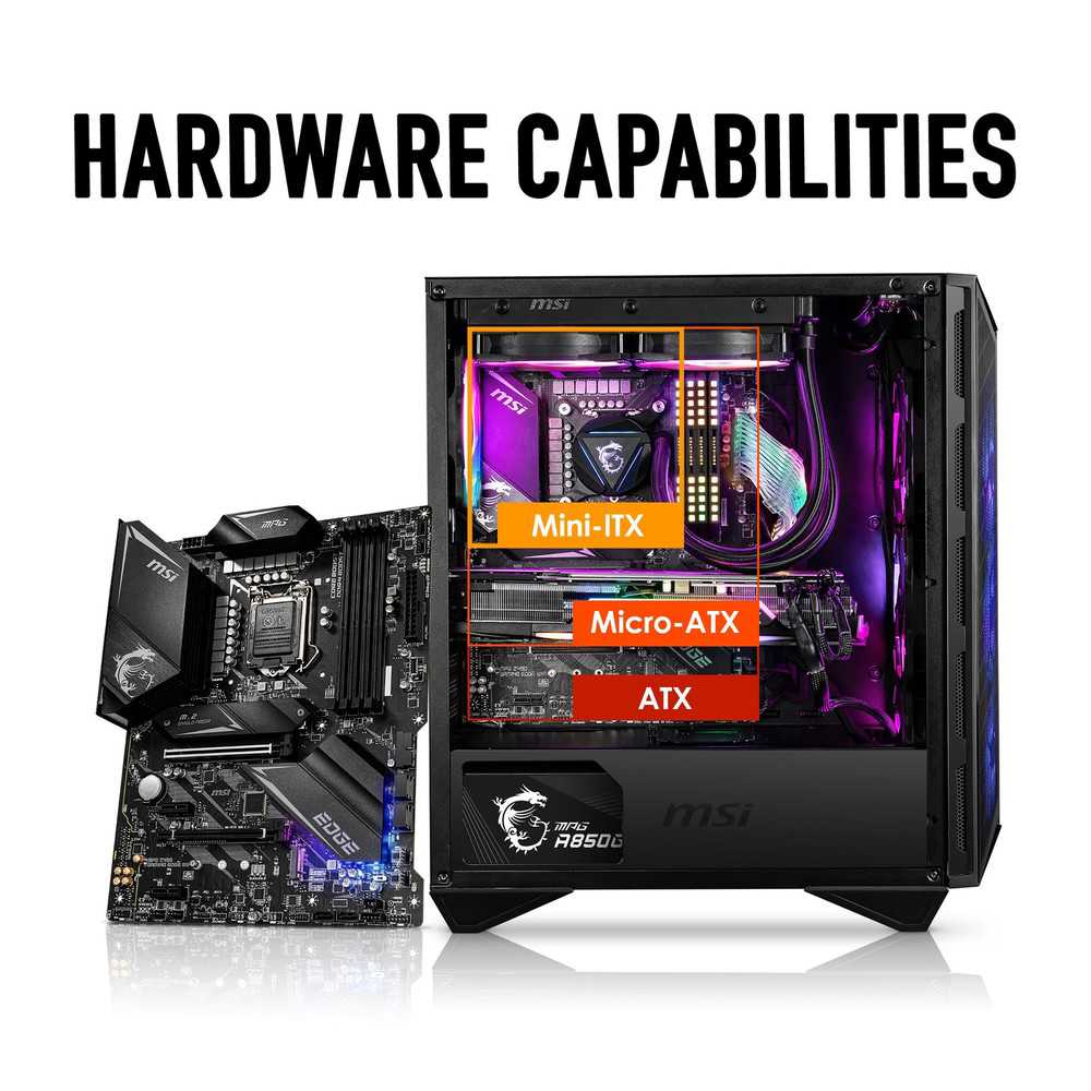 MPG GUNGNIR 111R Mid Tower Gaming PC Case - Black with 4 x 120mm ARGB Fans and USB 3.0
