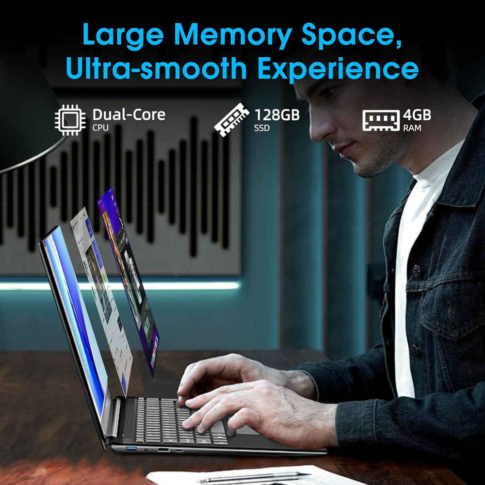 SGIN 17.3 FHD Laptop Notebook - Intel I3 Up to 2.6 GHz, 128GB Storage, 4GB RAM