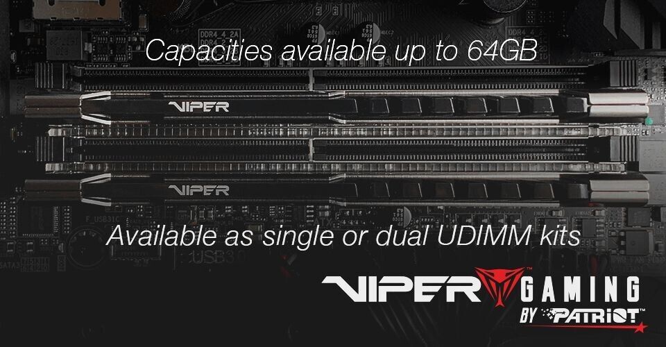 Patriot Viper Steel 32GB (2x16G) DDR4 3200MHz PC4-25600 C16 UDIMM Desktop Memory