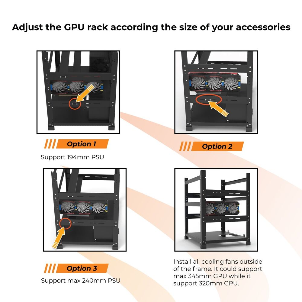 AAAwave The Sluice V2 12GPU Open Frame Mining Rig Chassis