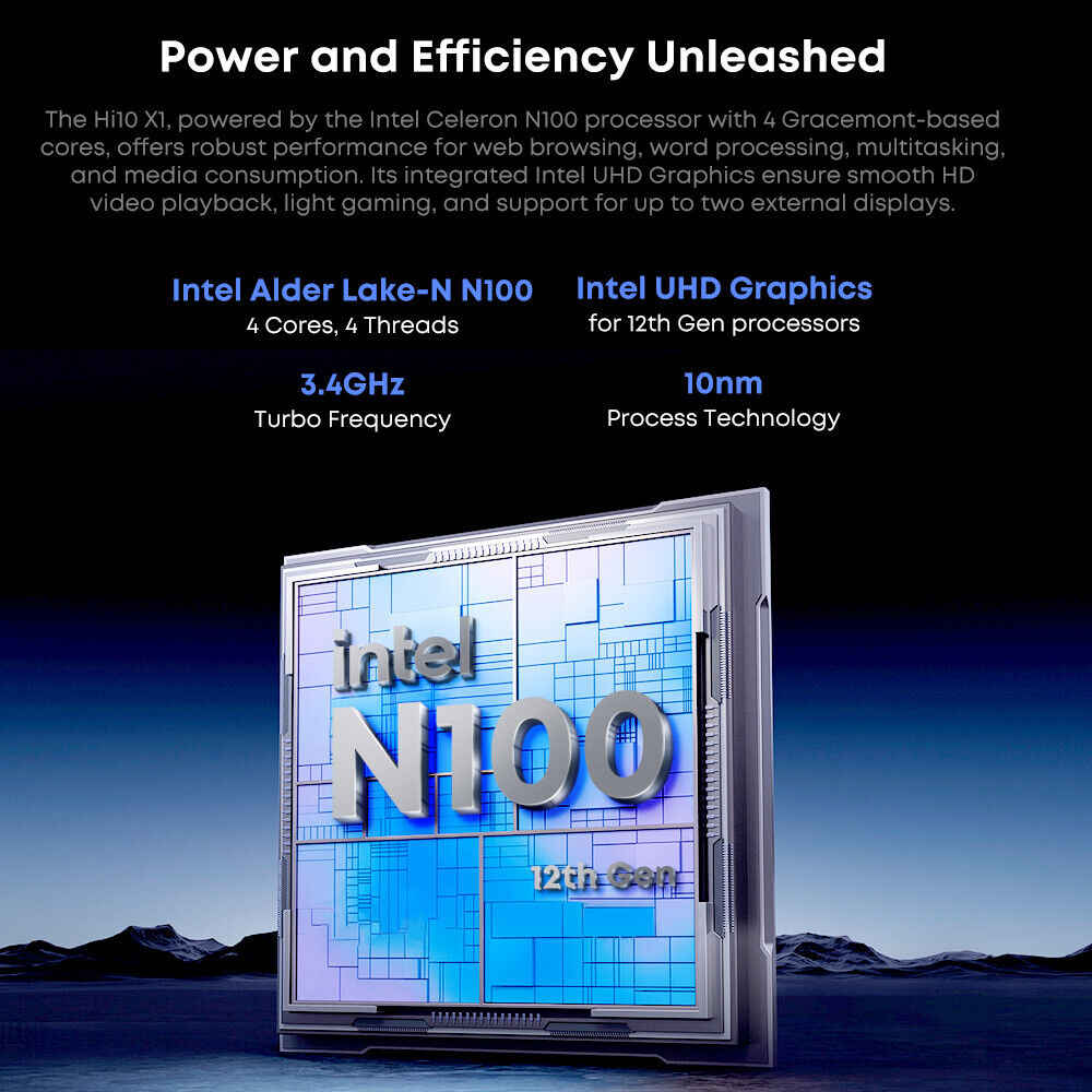 CHUWI Hi10X1 Windows Tablet - 10.1 Inch, 8GB RAM, 256GB SSD, Intel Quad Core N100