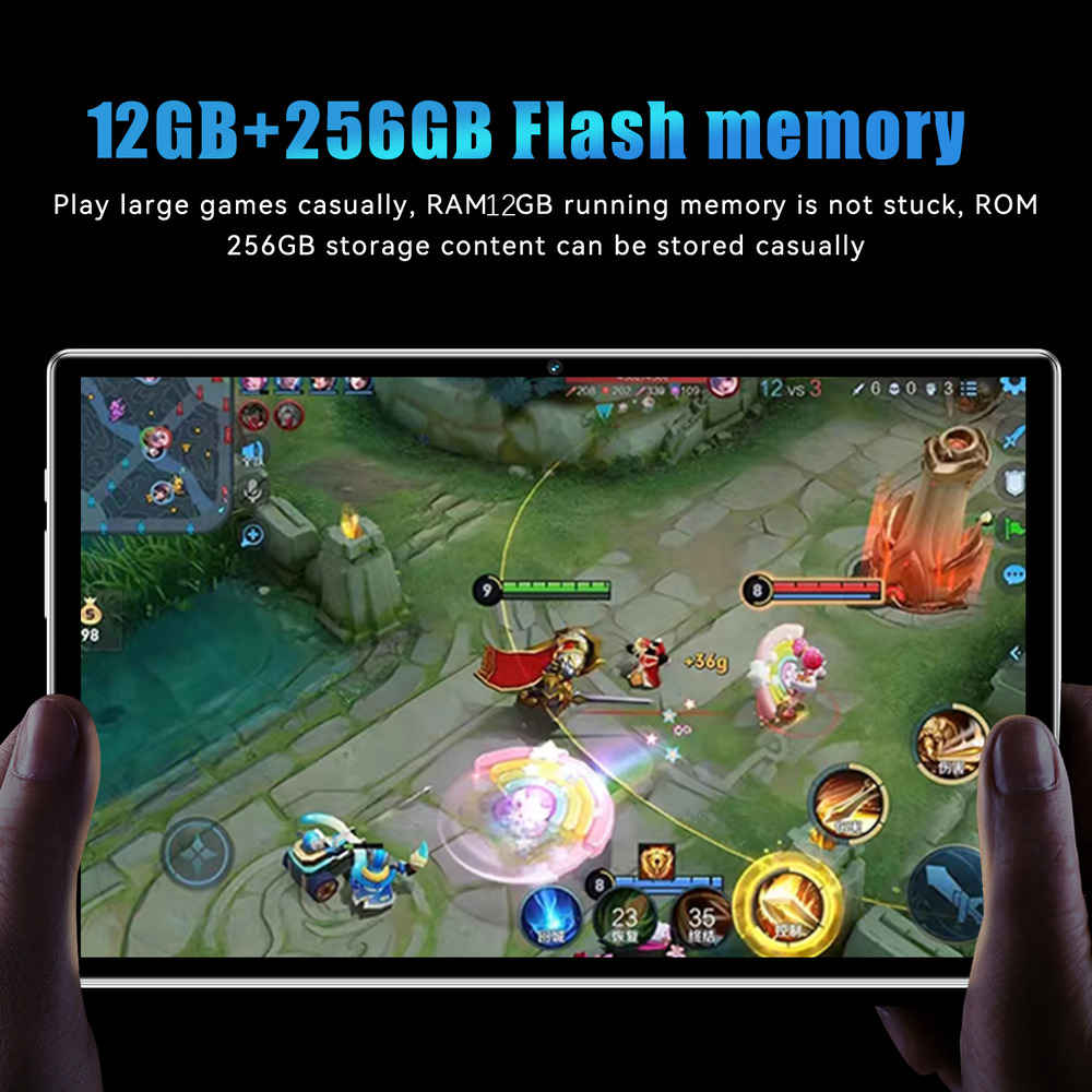 10.1 Inch Android 14 Tablet PC with 12GB RAM, 256GB Storage, Octa-Core Processor, 5G Wi-Fi, and 8000mAh Battery