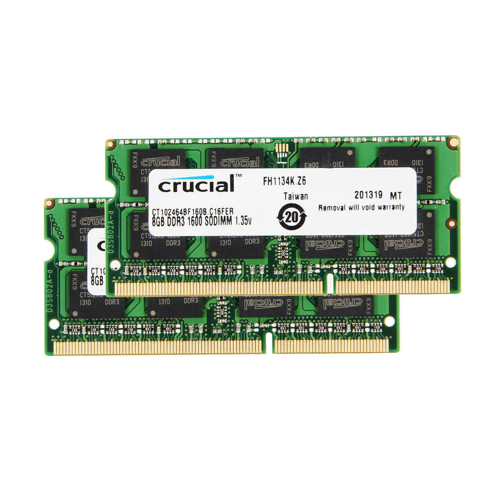 Crucial 16GB (2x8GB) DDR3L 1600MHz SODIMM Laptop RAM Kit